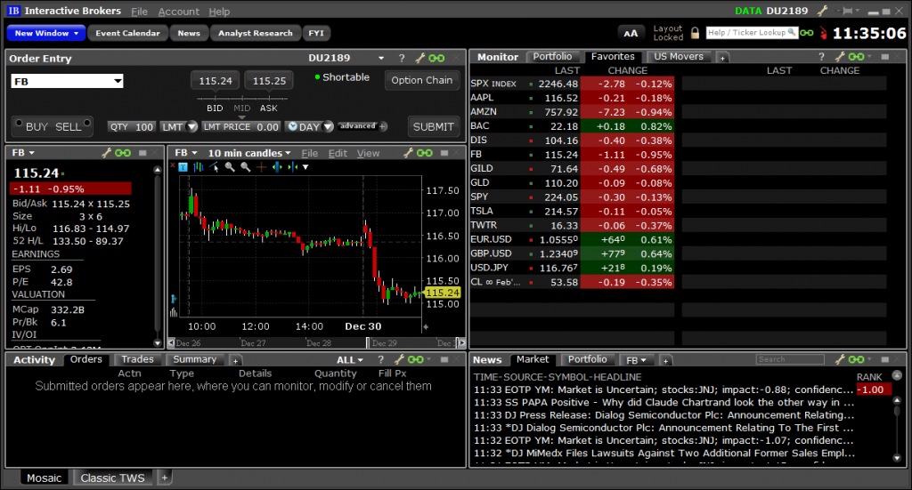 Interactive Brokers web